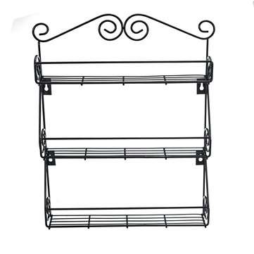 3 Tier Kitchen Bottle Spice Rack Jar Holder Storage Shelf Organizer Wall Mount