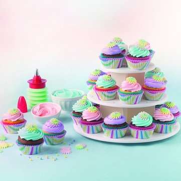 3 Tiers 42 Holes Plastic Cake Pop Lollipop Cupcake Display Revolving Cake Stand Tower Holder