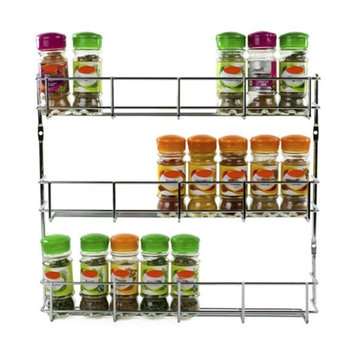 3 Tiers Kitchen Spice Rack Cabinet Wall Mount Storage Shelf Pantry Holder Kitchen Storage Rack