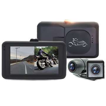 3.0 inch MT21 720P HD Motorcycle DVR Riding Driving Recorder Front Rear Waterproof Double Lens Separ