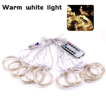 3*3m 300LED USB Waterproof LED Window Curtain String Lights Remote Contr... (LIGHT COLOR: WARMWHITE)