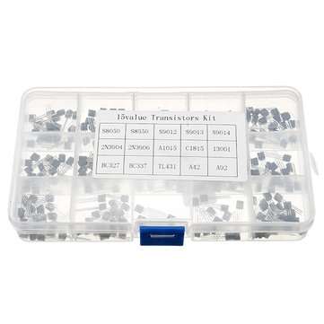 3 x 300pcs 15 Values Transistor Assorted Kit TO-92 S9012 S9013 S9014 S8050 S8550 2N3904 2N3906 BC327
