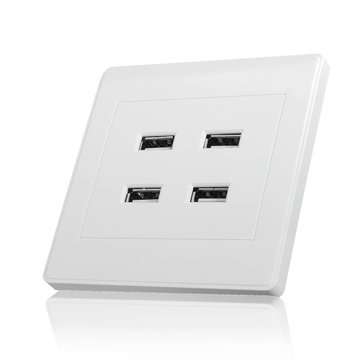 3.1A AC Power Wall Receptacle Socket Plate  Charger Outlet Panel with 4 USB Port