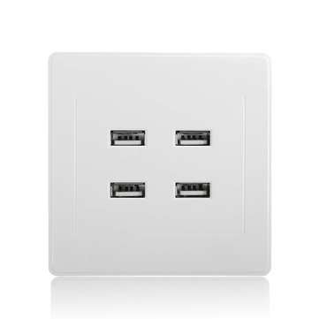 3.1A AC Power Wall Receptacle Socket Plate  Charger Outlet Panel with 4 USB Port