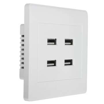 3.1A AC Power Wall Receptacle Socket Plate  Charger Outlet Panel with 4 USB Port