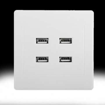 3.1A AC Power Wall Receptacle Socket Plate  Charger Outlet Panel with 4 USB Port
