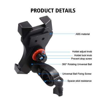 3.5-6inch Handlebar Mirror 360 Degree Rotation Motorcycle Bicycle Mount Holder For GPS ... (TYPE: 2)