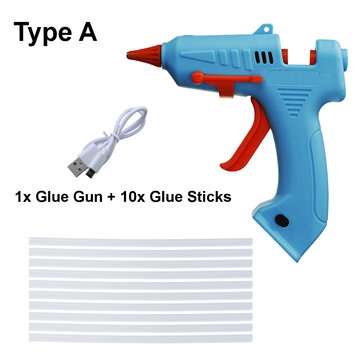 3.6V 20W Cordless DIY Hot Melt Glue Tool 2400mah Hand Craft Power Tool with Glue Sticks (TYPE: A)