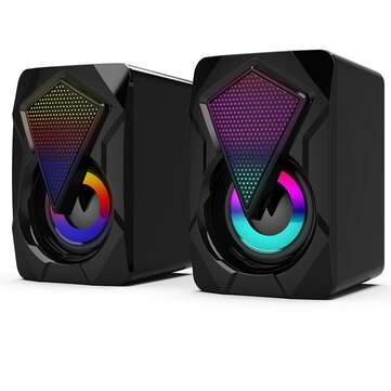 3.5mm Plug RGB LED Computer Speaker Lighting Subwoofer for PC/Laptop/MobilePhone/MP3/MP4/DVD