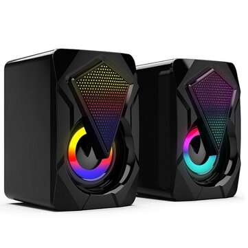3.5mm Plug RGB LED Computer Speaker Lighting Subwoofer for PC/Laptop/MobilePhone/MP3/MP4/DVD
