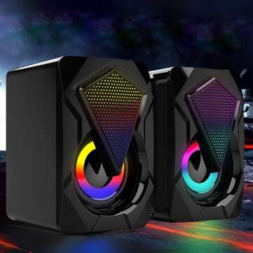 3.5mm Plug RGB LED Computer Speaker Lighting Subwoofer for PC/Laptop/MobilePhone/MP3/MP4/DVD