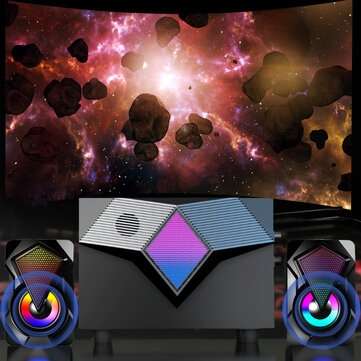 3.5mm Plug RGB LED Computer Speaker Lighting Subwoofer for PC/Laptop/MobilePhone/MP3/MP4/DVD