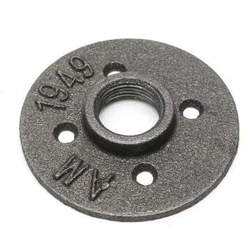 3/4 Inch Black Flange Iron Pipe Floor Fitting Plumbing Threaded DN20 Four Holes Flange