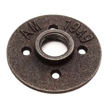 3/4 Inch Black Malleable Iron Floor Flange Fitting Pipe NPT Antique Wall Flange Seat