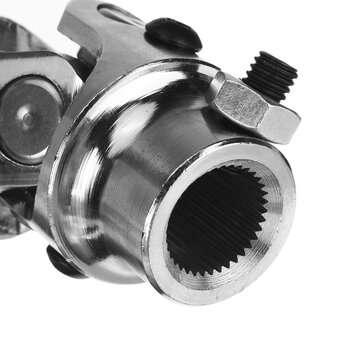 3/4" Round Smooth X 3/4-36 Spline Chrome Universal Steering Shaft U Joint Column