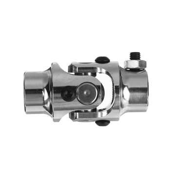 3/4" Round Smooth X 3/4-36 Spline Chrome Universal Steering Shaft U Joint Column