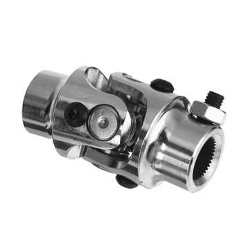 3/4" Round Smooth X 3/4-36 Spline Chrome Universal Steering Shaft U Joint Column