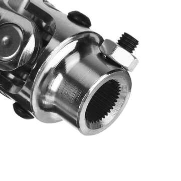3/4" Round Smooth X 3/4-36 Spline Chrome Universal Steering Shaft U Joint Column