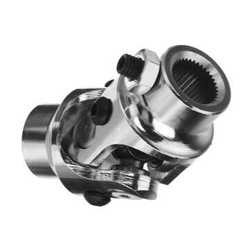 3/4" Round Smooth X 3/4-36 Spline Chrome Universal Steering Shaft U Joint Column