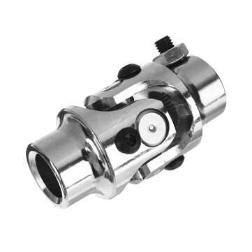 3/4" Round Smooth X 3/4-36 Spline Chrome Universal Steering Shaft U Joint Column