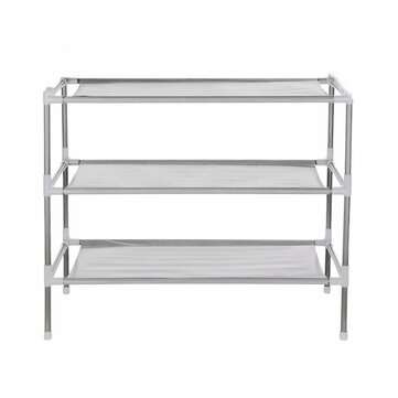 3/5/7/10 Layers Shoe Rack Shoes Storage Shelves Organizer Portable Metal Stand Sh... (SIZE: 3LAYERS)