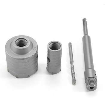 30 and 65mm Concrete Cement Wall Hole Saw Cutter Drill Bit 200mm SDS Shank Rod Wrench Tool Kit