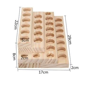 30 Slots Wooden Bottles Stand Organizer Storage Board for Essential Oil Aromatherapy