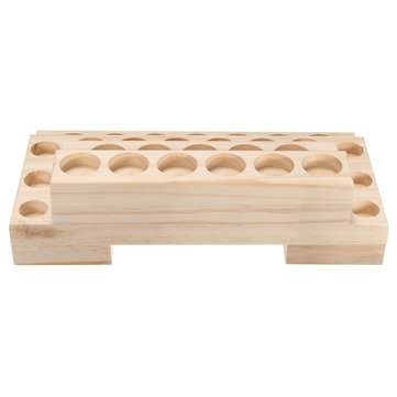 30 Slots Wooden Bottles Stand Organizer Storage Board for Essential Oil Aromatherapy