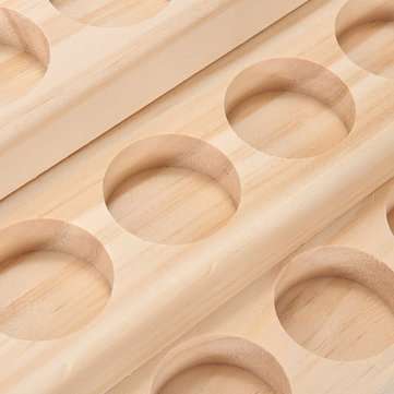 30 Slots Wooden Bottles Stand Organizer Storage Board for Essential Oil Aromatherapy