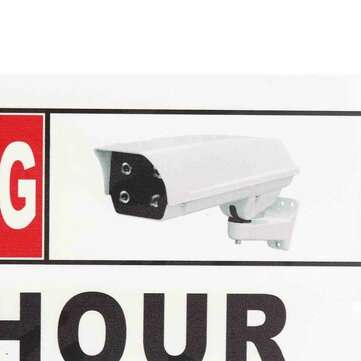 30 x 20cm (12" x 8") 24 Hour Online Remote Video Surveillance Security CCTV Camera Metal Sign Decal