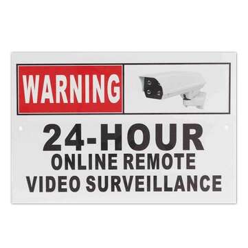 30 x 20cm (12" x 8") 24 Hour Online Remote Video Surveillance Security CCTV Camera Metal Sign Decal
