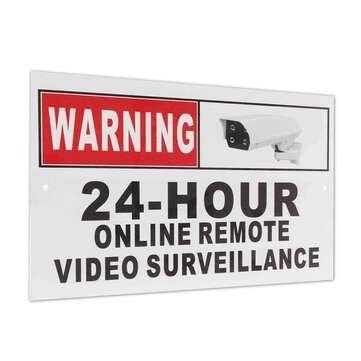30 x 20cm (12" x 8") 24 Hour Online Remote Video Surveillance Security CCTV Camera Metal Sign Decal