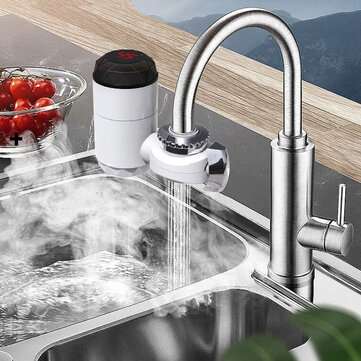 3000W 220V Electric Instant Heater Faucet Tap LED Display Hot Water Kitchen (PLUG: USPLUG)