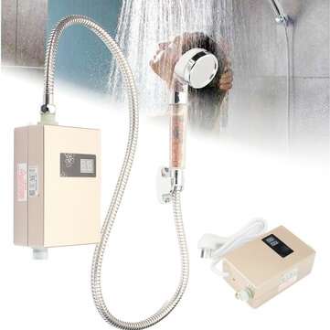 3000W Mini Electric Instant Hot Water Heater Shower LCD Display Bathroom Kitchen