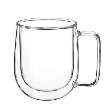 300ML Glass Coffee Tea Cup Heat Resistant Double Layer Glass Handle Double Wall Coffee Cup