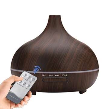 300ML Essential Diffuser Aromatherapy LED Ultr... (COLOR.: LIGHTWOODGRAIN | TYPE: WITHREMOTECONTROL)