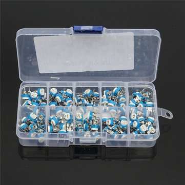 300Pcs 10 Values Variable Resistor 500R To 1M RM065 Carbon Film Horizontal Trimpot Potentiometer Ass