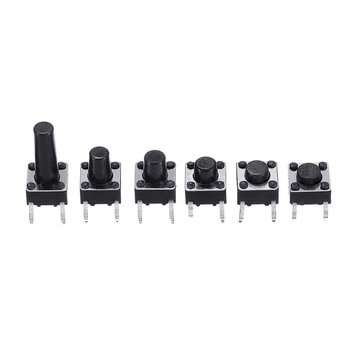 300pcs 10 Models 6x6 Tact Switch Tactile Push Button Switch Kit Height 4.3MM-13MM DIP 4P Micro Switc