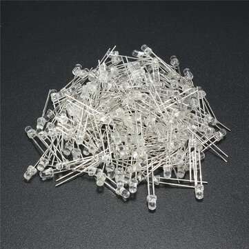 300PCS 3MM 5 Color Assortment Round Clear Bright LED Light Emitting Diodes Lamp