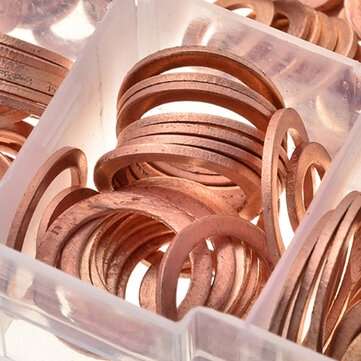 300Pcs Copper Seal Gasket Box M5-M20 Copper Oil Seal Washer Type O Gasket