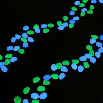 300Pcs Garden Luminous Stones Glow In Dark Decorative Pebbles Outdoor Fish Tan... (COLOR: ROYALBLUE)