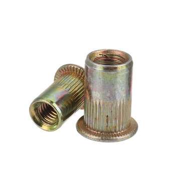 300Pcs M3/4/5/6/8/10/12 Carbon Steel Zinc Plated Rivet Nut Flat Head