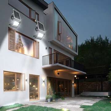 300W Solar Powered LED Street Wall Flood Lamp Garden Spotlight with 5M Extension Wire + Remote Contr