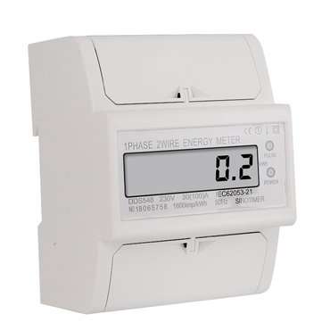 30-100A 230V LCD Display Single-phase Electric Watt-hour Meter DIN-rail Type Installation Household