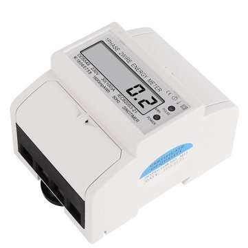 30-100A 230V LCD Display Single-phase Electric Watt-hour Meter DIN-rail Type Installation Household