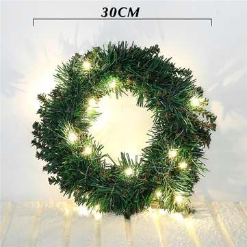 30CM 40CM Warm White Wall Hanging Garland Ornament Christmas Wreath Decor With LED... (LENGTH: 30CM)