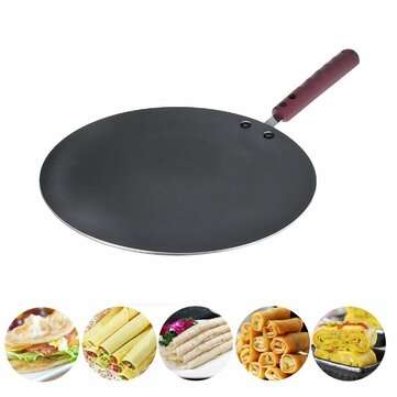 30CM Aluminum Flat Crepe Maker Pan Non Stick Baking Pancake Pan Frying Griddle
