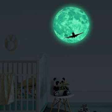 30Cm Large Moon Glow In The Dark Pattern Stickers Luminous DIY Wall Sticker  (STYLE2: 3)