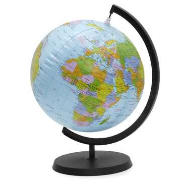 30cm Inflatable World Globe Earth Map Rotating Stand Geography Educational Map... (TYPE: ABEACH5PCS)