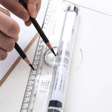 30CM Multi-purpose Rolling Ruler Plastic Protractor Scale Angle Ruler Stationery School Students Pai